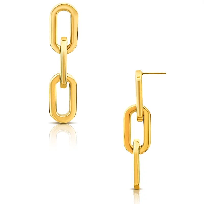 Hoop earrings with colorful beads for a fun and playful vibe-Gage Oversized Link Earring