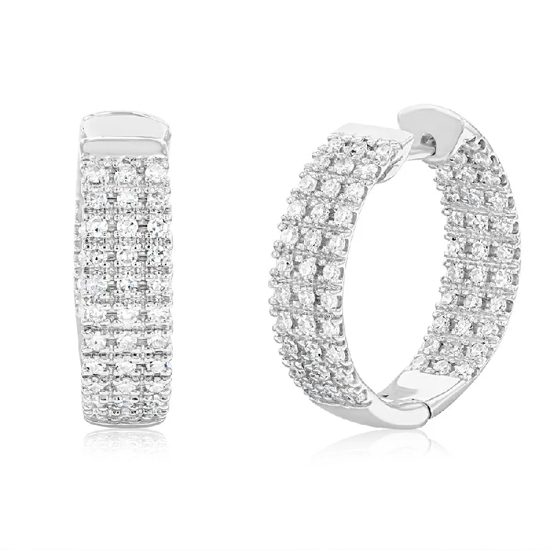 Best hoop earrings with geometric shapes for a modern and artistic appeal-Luminesce Lab Grown 1 Carat Diamond Hoop Earrings in 9ct White Gold