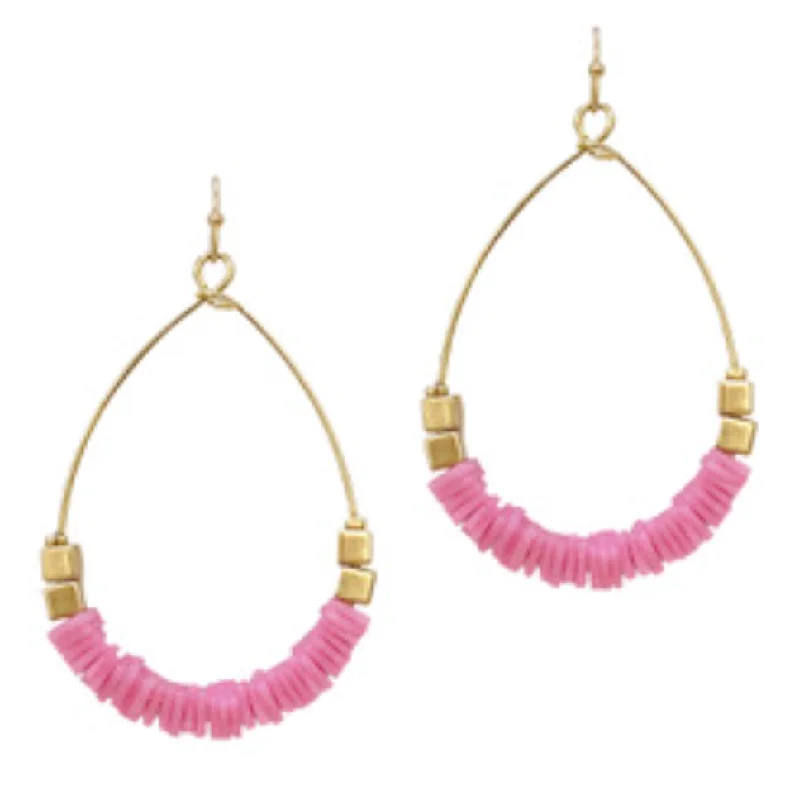 Hoop earrings with rhinestone embellishments for a glamorous and sparkling look-Meghan Browne Earring Rosa - Pink