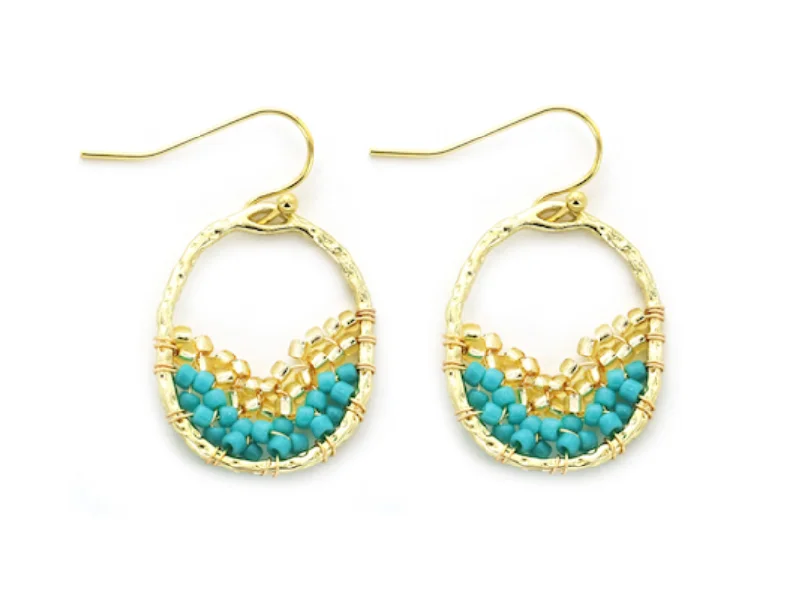 Hoop earrings with satin finishes for a smooth and elegant appearance-Meghan Browne Earring Slice - Turquoise