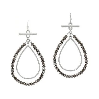 Best hoop earrings with cubic zirconia for a budget-friendly, dazzling look-Meghan Browne Ora Earring - Silver Hematite