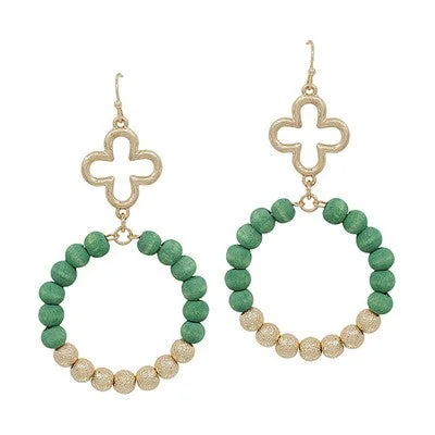 Hoop earrings with oversized pearl accents for a statement-making look-Meghan Browne Shiloh Earring - Green