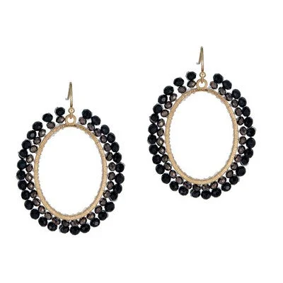 Best hoop earrings with custom designs for a personalized, unique accessory-Meghan Browne Tion Earring - Gold Black