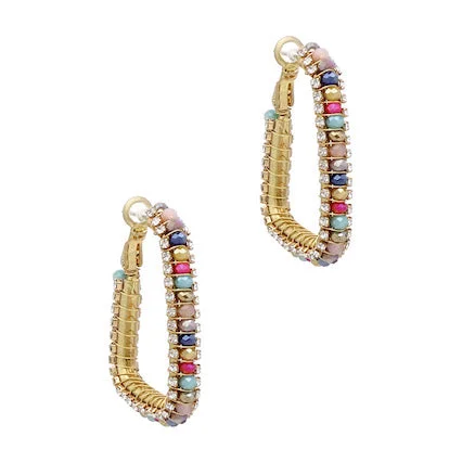 Best hoop earrings with Swarovski crystals for added sparkle and luxury-Meghan Browne Walter Earring - Multi