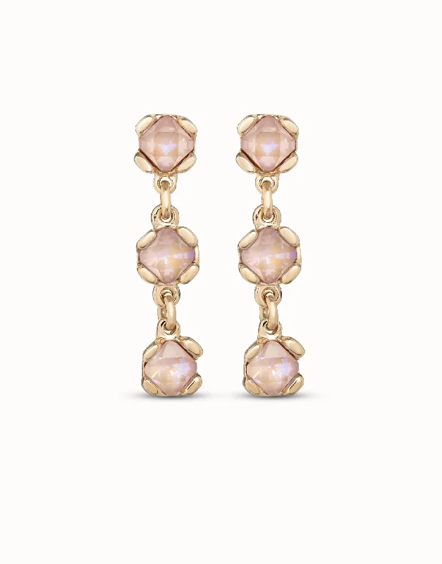 Hoop earrings with floral motifs for a feminine and nature-inspired look-UNOde50 Sublime Pink Gold Earrings